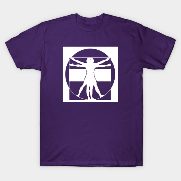 Vitruvian Man - Original Logo Banner Sigil - Light Design for Dark Backgrounds T-Shirt by Indi Martin